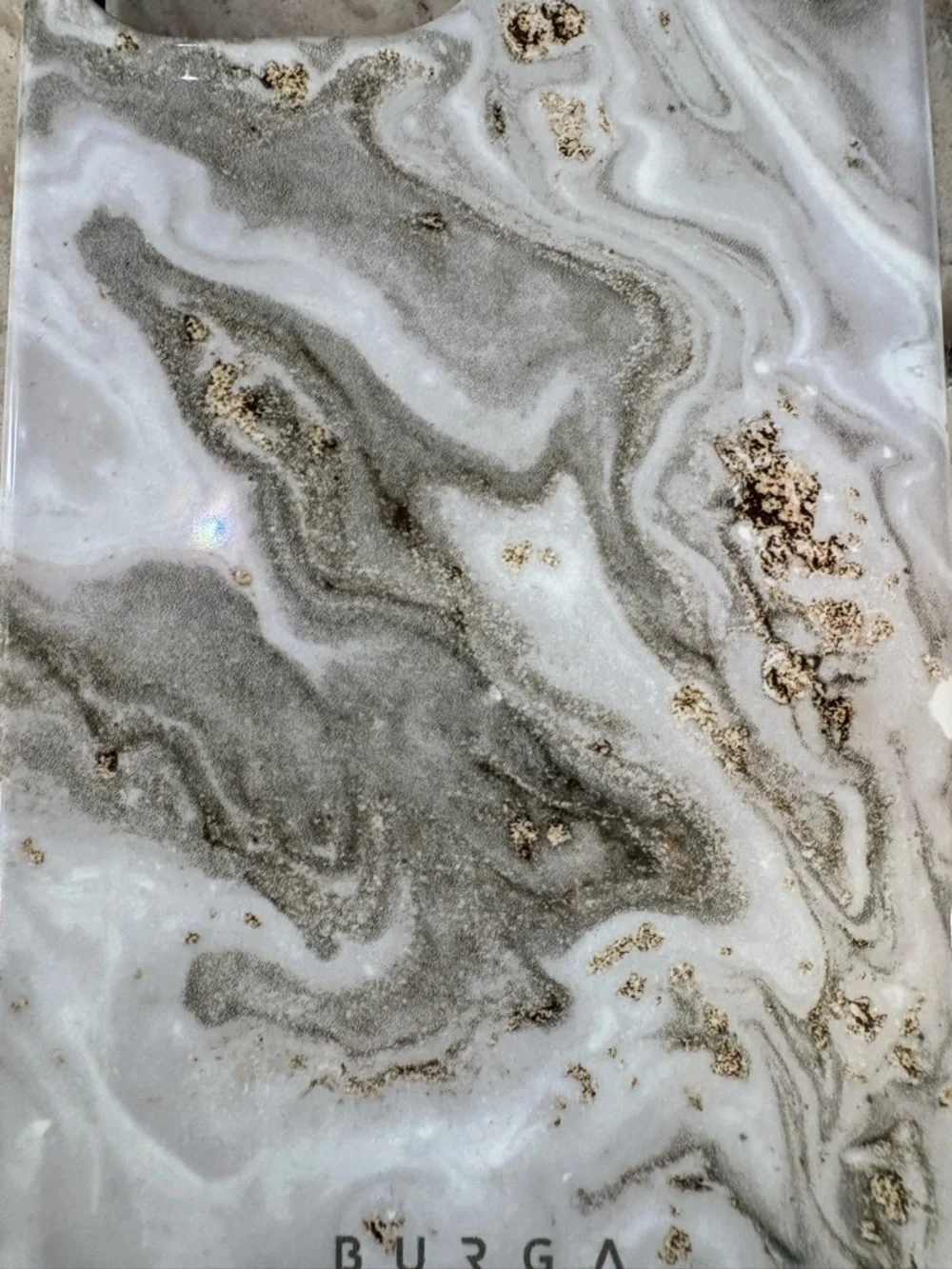 New Burga Marble Gold Accent White Phone Case